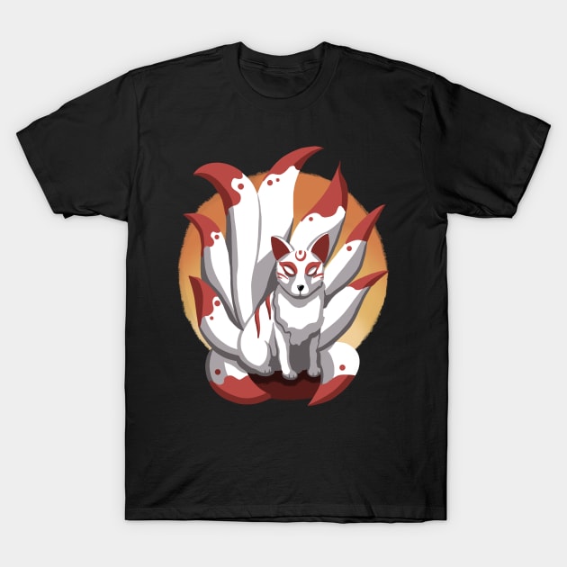 Nine tailed Kitsune T-Shirt by MerchBeastStudio
